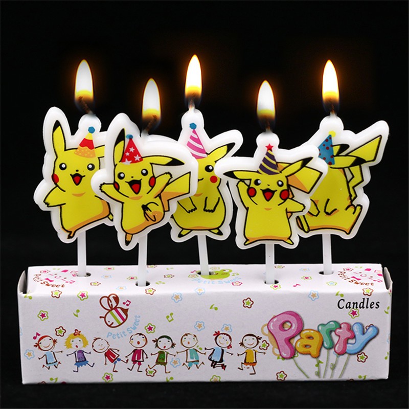 Candle Surprise - 5 pçs/lote pokemon bolo de aniversário