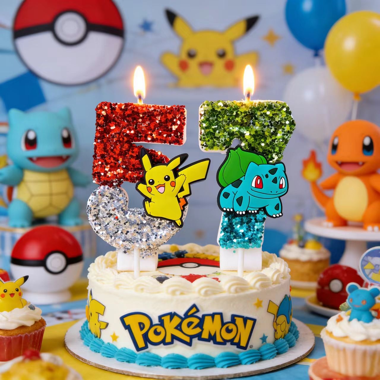 Candle Surprise - Vela de Pokémon Fofa Número 0-9,