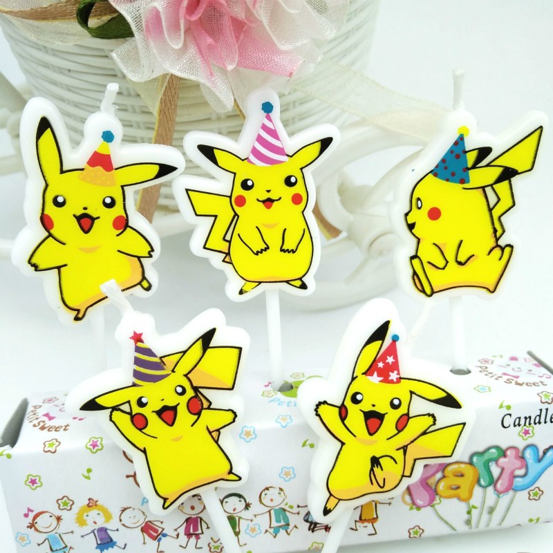 5 pçs/lote pokemon bolo de ani - Candle Surprise avaliação e preço